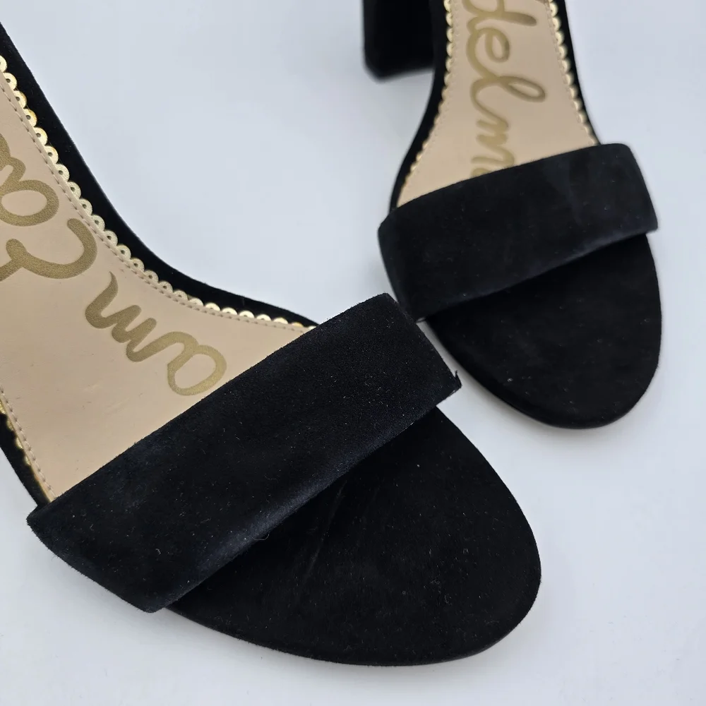 Sam Edelman Yaro Block Heel Ankle Strap Sandals, Black Suede, Women's 11M - Picture 3 of 16